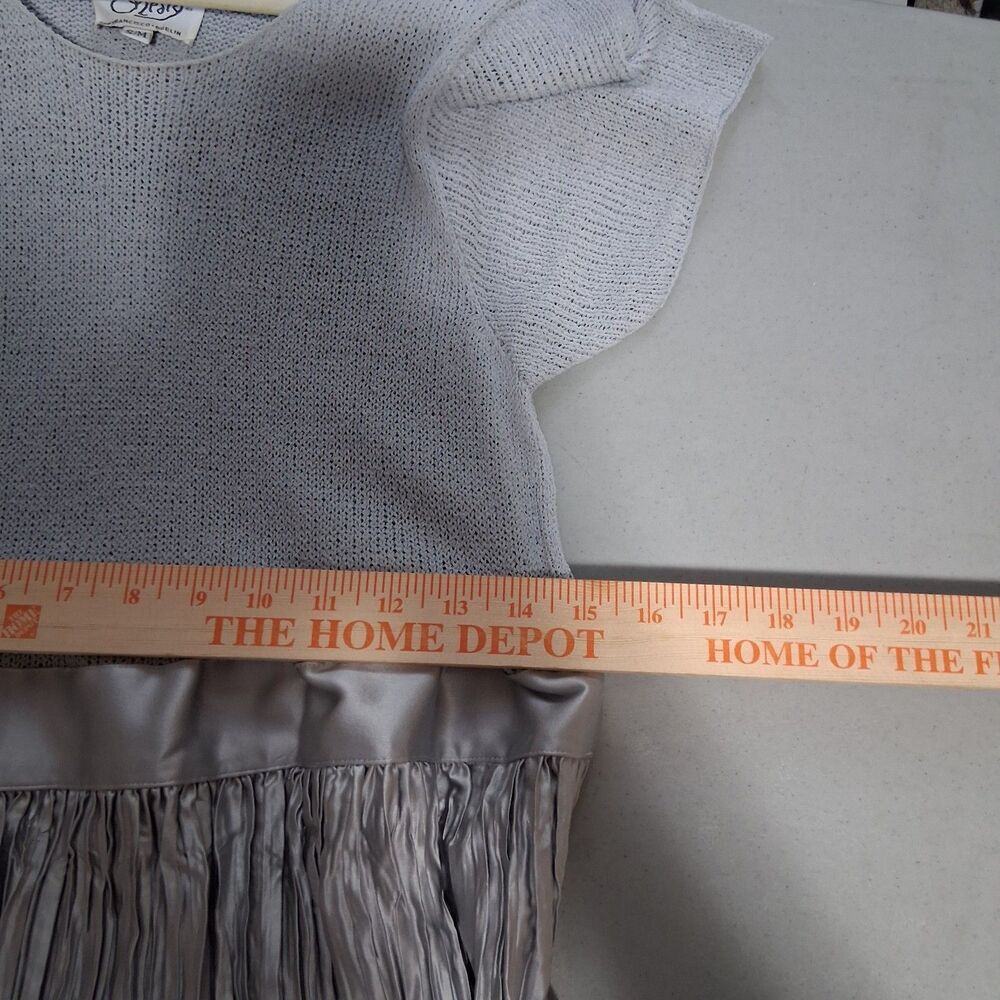 Vintage Silk Blend Margaret O'Leary Knit Bodice Crinkle Skirt Maxi Dress Sz S/M - Picture 6 of 8